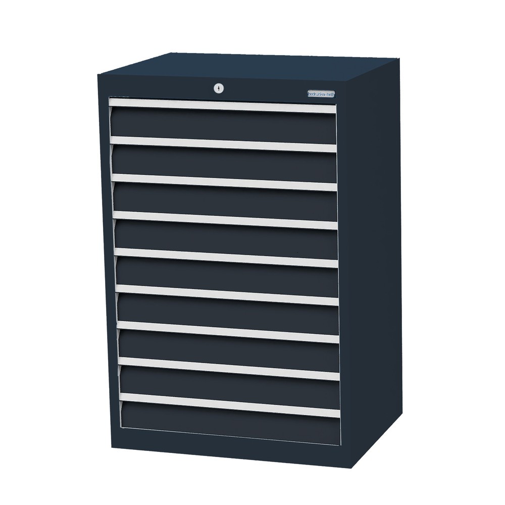 Produktabbildung Nr. 1: Bedrunka+Hirth Schubladenschrank Profi, Schubladen 9x100 mm, HxBxT 1.019 x 680 x 500 mm, anthrazitgrau/anthrazitgrau
