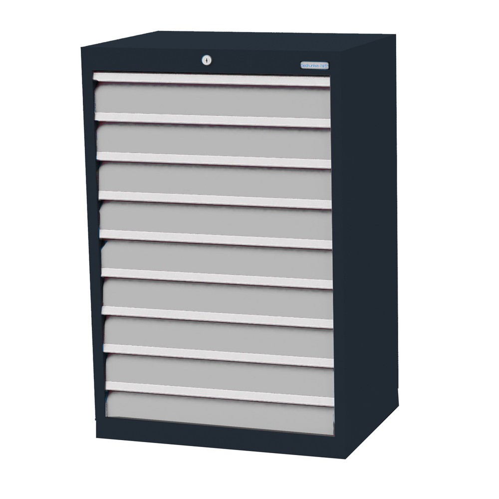Produktabbildung Nr. 1: Bedrunka+Hirth Schubladenschrank Profi, Schubladen 9x100 mm, HxBxT 1.019 x 680 x 500 mm, anthrazitgrau/lichtgrau