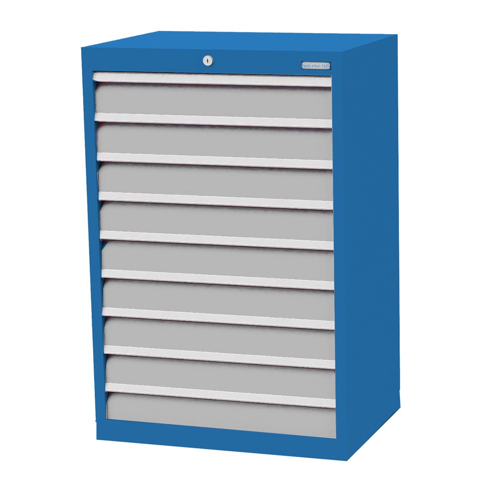 Produktabbildung Nr. 1: Bedrunka+Hirth Schubladenschrank Profi, Schubladen 9x100 mm, HxBxT 1.019 x 680 x 500 mm, lichtblau/lichtgrau