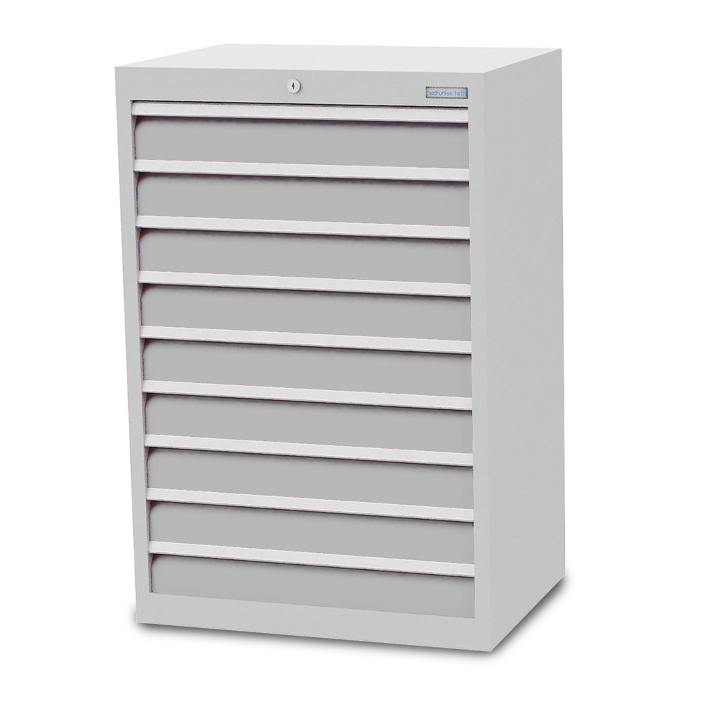Produktabbildung Nr. 1: Bedrunka+Hirth Schubladenschrank Profi, Schubladen 9x100 mm, HxBxT 1.019 x 680 x 500 mm, lichtgrau/lichtgrau