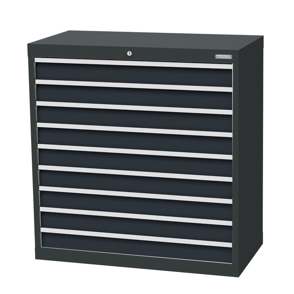 Produktabbildung Nr. 1: Bedrunka+Hirth Schubladenschrank Profi, Schubladen 9x100 mm, HxBxT 1.019 x 980 x 500 mm, anthrazitgrau/anthrazitgrau