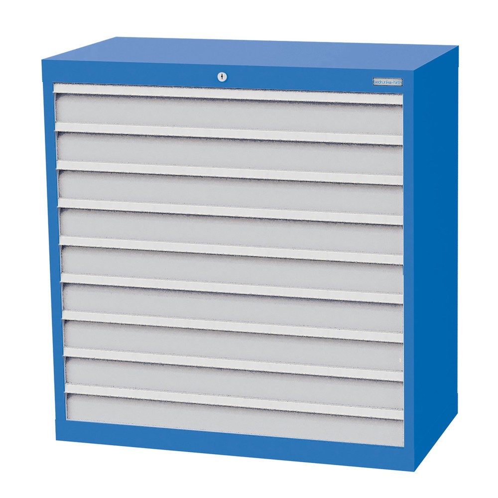 Produktabbildung Nr. 1: Bedrunka+Hirth Schubladenschrank Profi, Schubladen 9x100 mm, HxBxT 1.019 x 980 x 500 mm, lichtblau/lichtgrau
