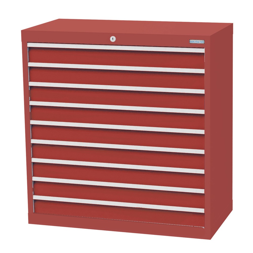 Produktabbildung Nr. 1: Bedrunka+Hirth Schubladenschrank Profi, Schubladen 9x100 mm, HxBxT 1.019 x 980 x 500 mm, rubinrot/rubinrot