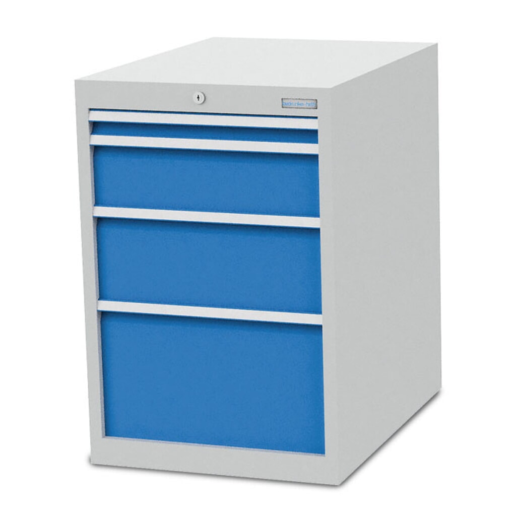 Bedrunka+Hirth Schubladenschrank R 18-24, HxBxT 819 x 555 x 736 mm, lichtgrau, lichtblau, 4 Schubladen 1x50 + 1x150 + 1x200 + 1x300 mm Produktabbildung: Bedrunka+Hirth Schubladenschrank R 18-24, HxBxT 819 x 555 x 736 mm, lichtgrau, lichtblau, 4 Schubladen 1x50 + 1x150 + 1x200 + 1x300 mm