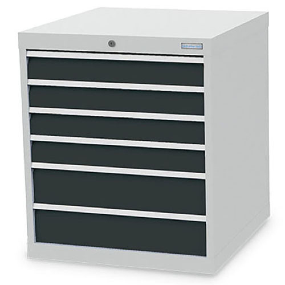 Produktabbildung Nr. 1: Bedrunka+Hirth Schubladenschrank R 24-24, HxBxT 819 x 705 x 736 mm, lichtgrau, anthrazitgrau, 6 Schubladen 4x100 + 2x150 mm