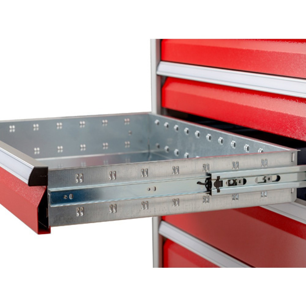 Produktabbildung Nr. 2: Bedrunka+Hirth Schubladenschrank Profi, Schubladen 9x100 mm, HxBxT 1.019 x 980 x 500 mm, enzianblau/verkehrsrot