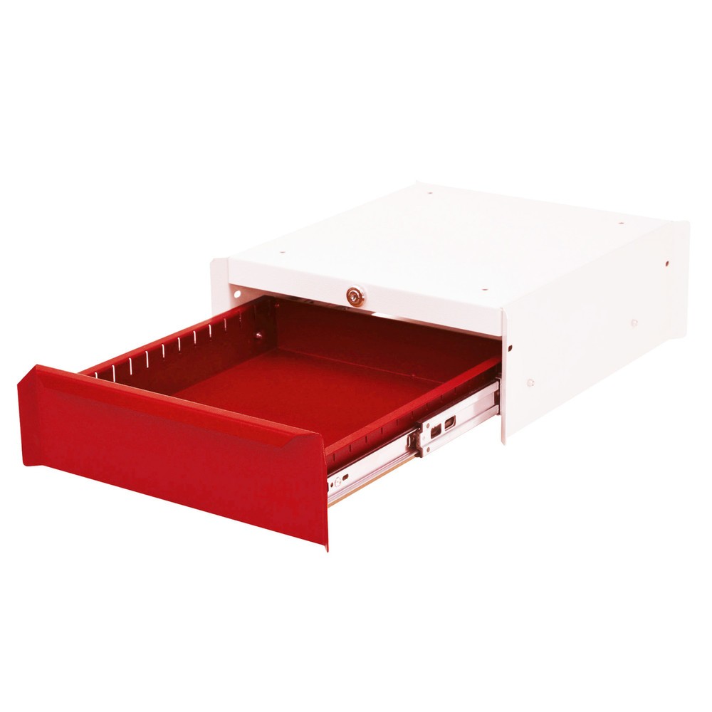 Produktabbildung Nr. 1: Bedrunka+Hirth Unterbauschrank mit 1 Schublade für Arbeitsplatzsystem Tisch, HxBxT 140 x 370 x 400 mm, verkehrsrot