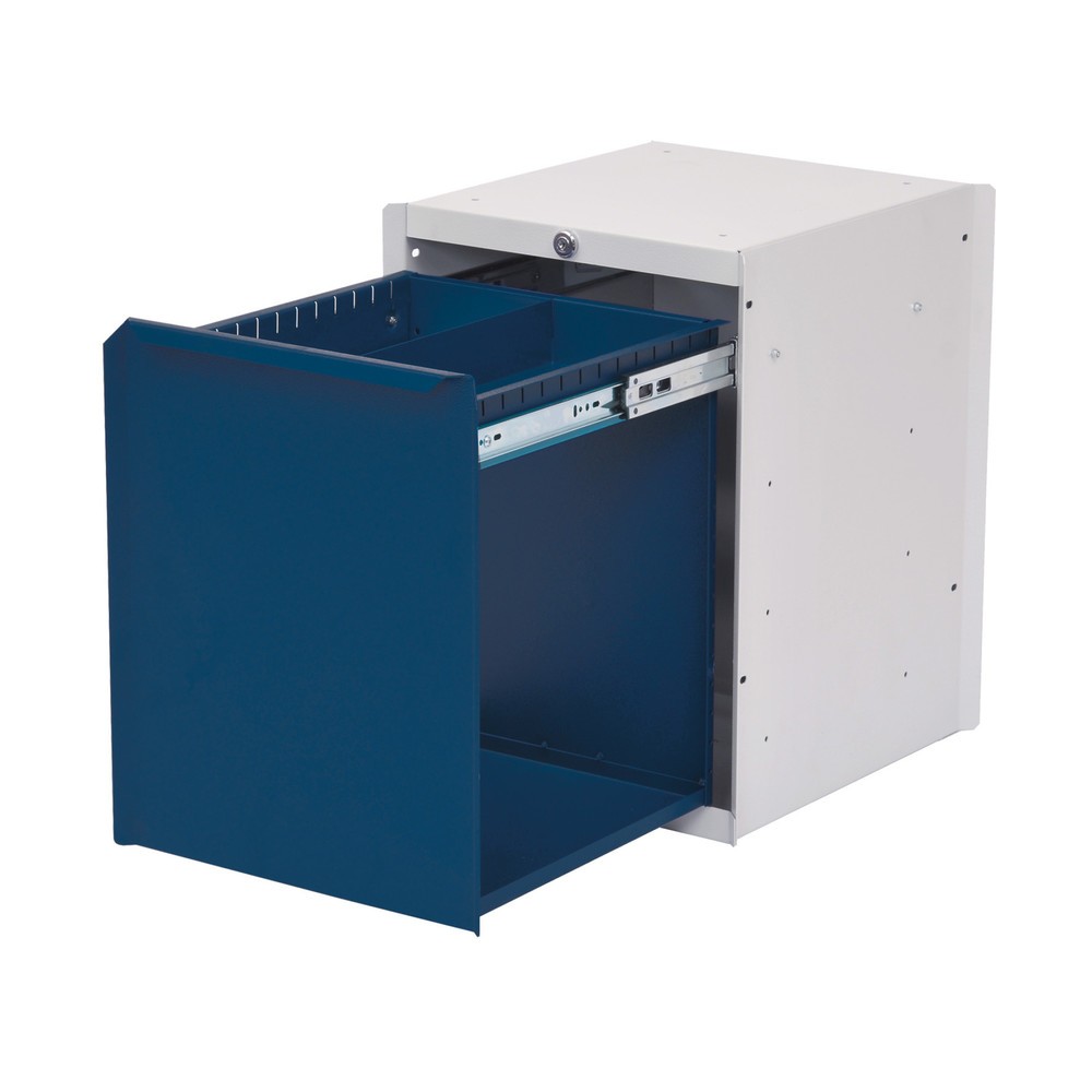 Produktabbildung: Bedrunka+Hirth Unterbauschrank mit 1 Schublade für Arbeitsplatzsystem Tisch, HxBxT 500 x 370 x 400 mm, enzianblau