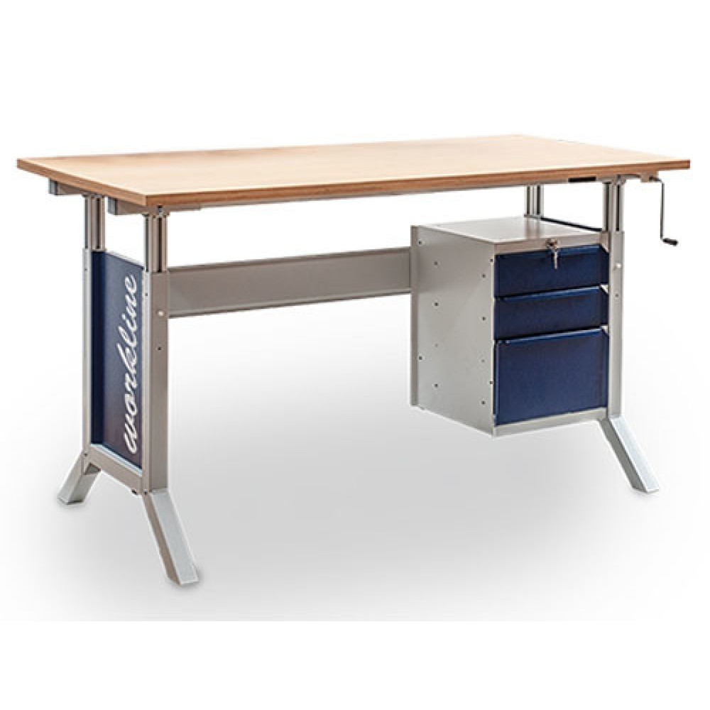 Produktabbildung Nr. 2: Bedrunka+Hirth Unterbauschrank mit 3 Schubladen für Arbeitsplatzsystem Tisch, HxBxT 500 x 370 x 400 mm, enzianblau