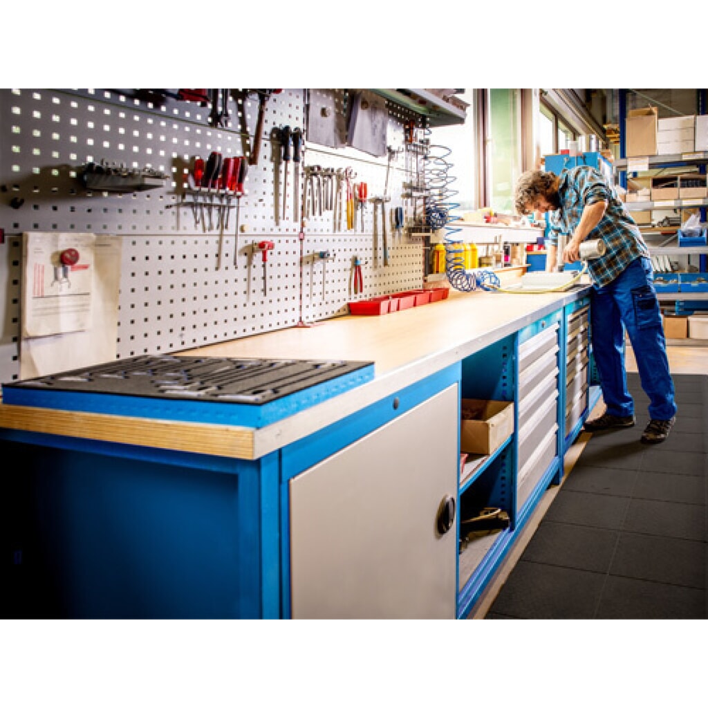 Produktabbildung Nr. 6: Bedrunka+Hirth Kastenwerkbank R 18-24, HxBxT 859 x 810 x 750 mm, lichtgrau, anthrazitgrau, 1 Schublade 1x150 mm, 1 Flügeltür 1x450 mm