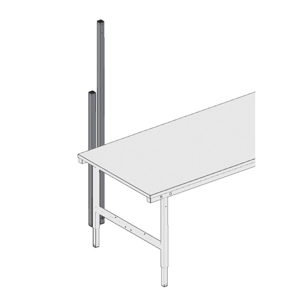 Produktabbildung Nr. 2: 2 lange Befestigungsholme, HxBxT 1.770 x 40 x 40 mm, 1.085 mm über der Tischplatte