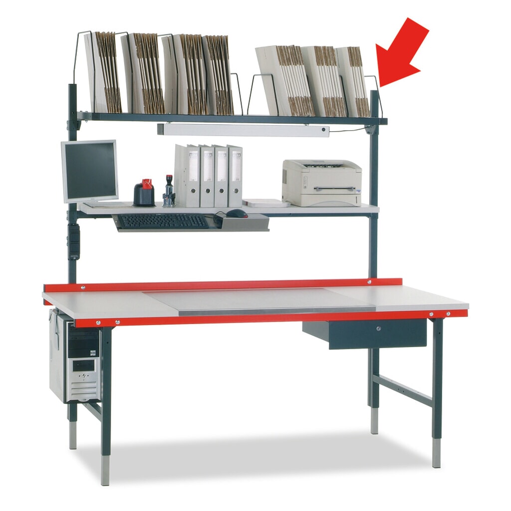 Produktabbildung Nr. 4: 2 lange Befestigungsholme für Rocholz Packtisch, HxBxT 1.770 x 40 x 40 mm, 1.085 mm über der Tischplatte