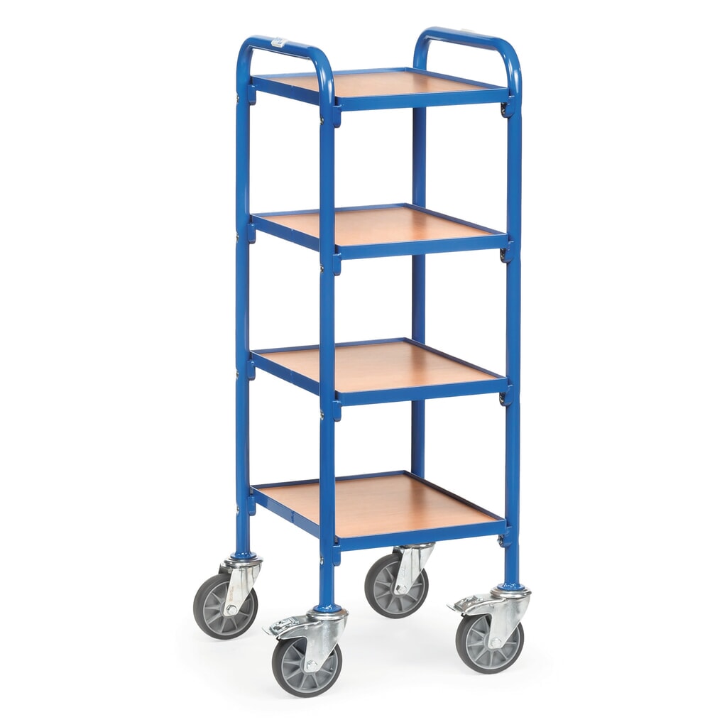 Beistellwagen für fetra® Sichtlagerkästen, mit Bodenplatten à 320 x 470 mm Produktabbildung: Beistellwagen für fetra® Sichtlagerkästen, mit Bodenplatten à 320 x 470 mm