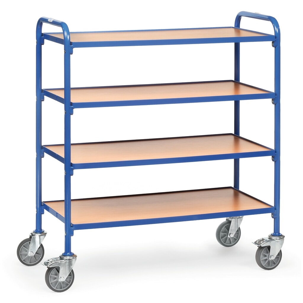 Produktabbildung: Beistellwagen für fetra® Sichtlagerkästen, mit Bodenplatten à 940 x 470 mm