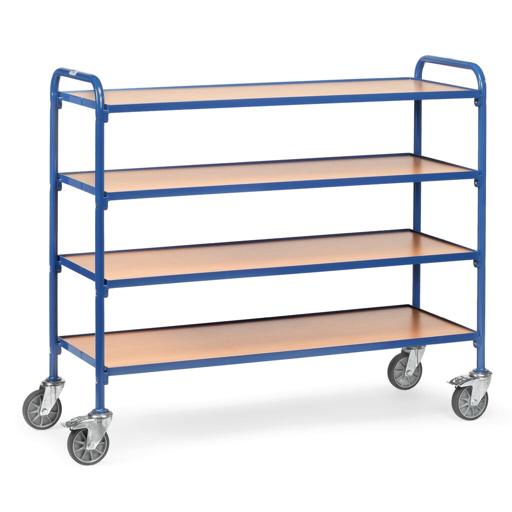 Produktabbildung: Beistellwagen für fetra® Sichtlagerkästen, mit Bodenplatten à 1.250 x 470 mm