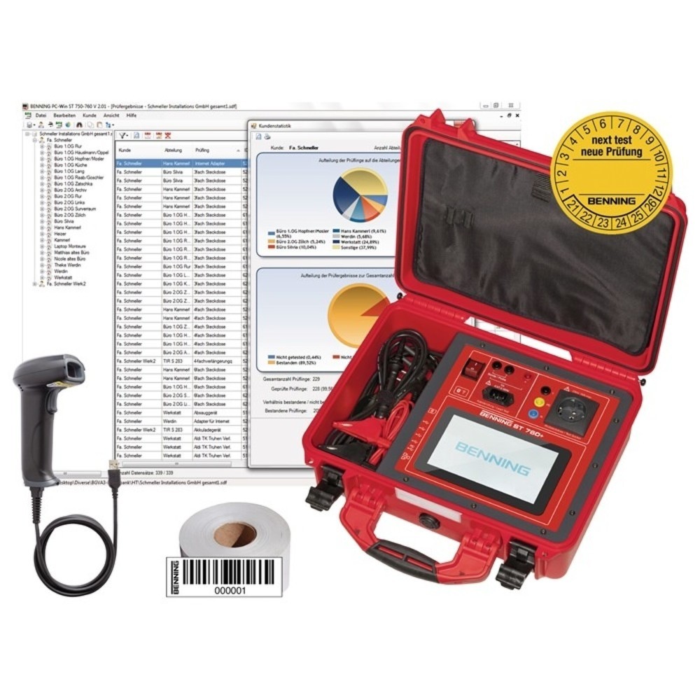 Produktabbildung: BENNING Gerätetester ST 760+ Set, aktive/passive Prüfung/auch Schweißgerät, L405xB330xH165mm