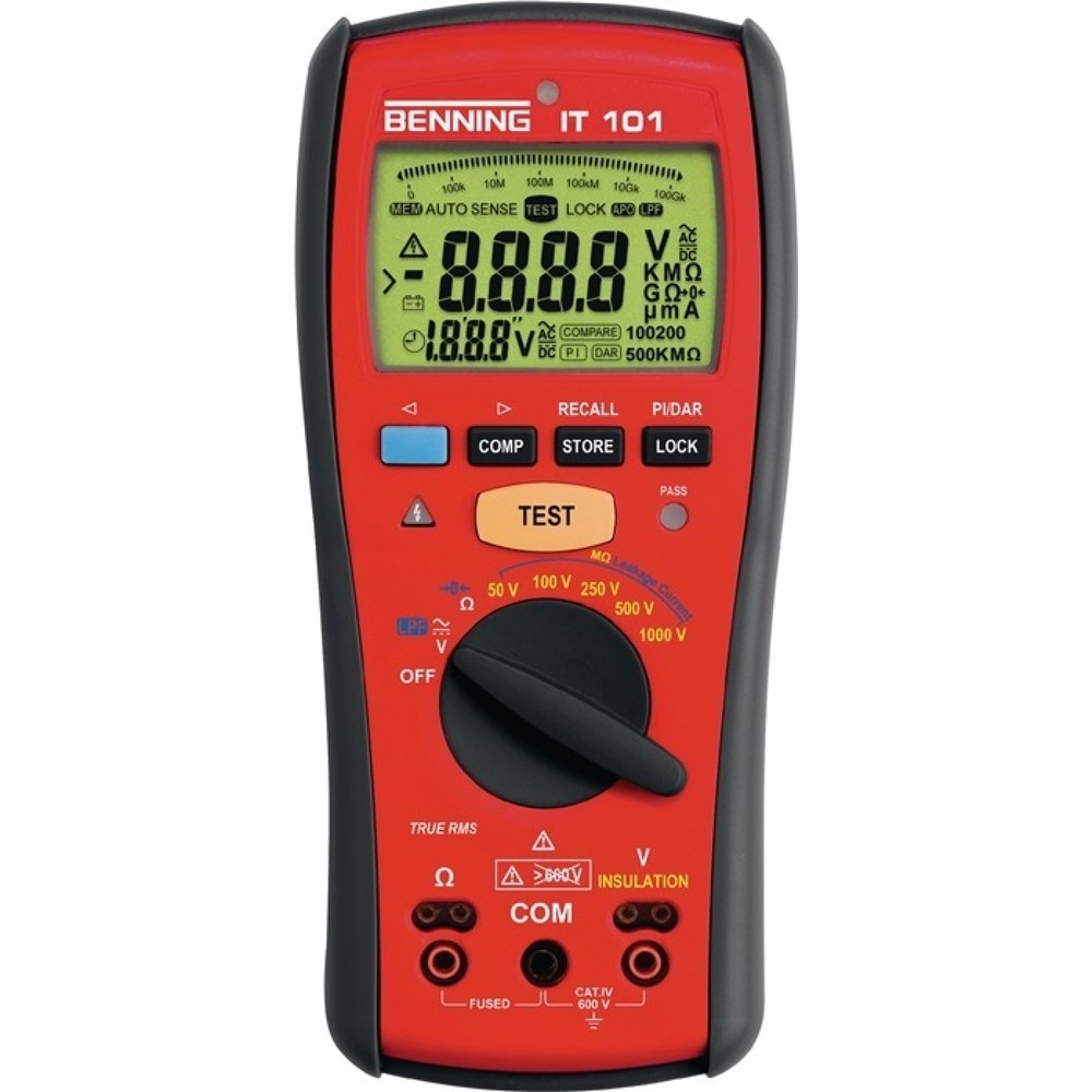 Produktabbildung: BENNING Isolations-/Widerstandsmessgerät IT 101 0,1 V-600 V AC/DC V 1kΩ-20GΩ