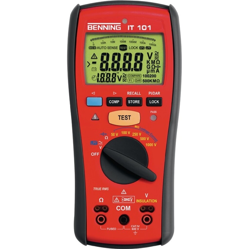 Produktabbildung: BENNING Isolations-/Widerstandsmessgerät IT 101 0,1 V-600 V AC/DC V 1kΩ-20GΩ