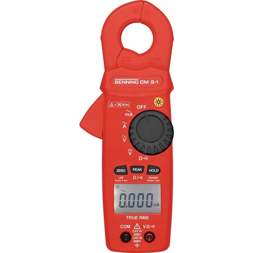 Produktabbildung: BENNING Leckstromzange CM 9-1 Messber.0,010 mA-60 A AC Zangenöffnung max.23mm