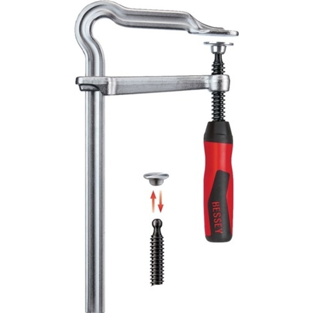 Produktabbildung: Ganzstahlschraubzwinge OMEGA Spann-W.200mm A.100mm 2-K-Griff BESSEY