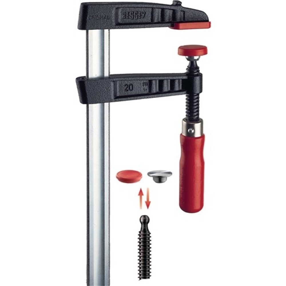 Produktabbildung: Schraubzwinge W.100mm Ausladung 50mm Rutschsicherung BESSEY