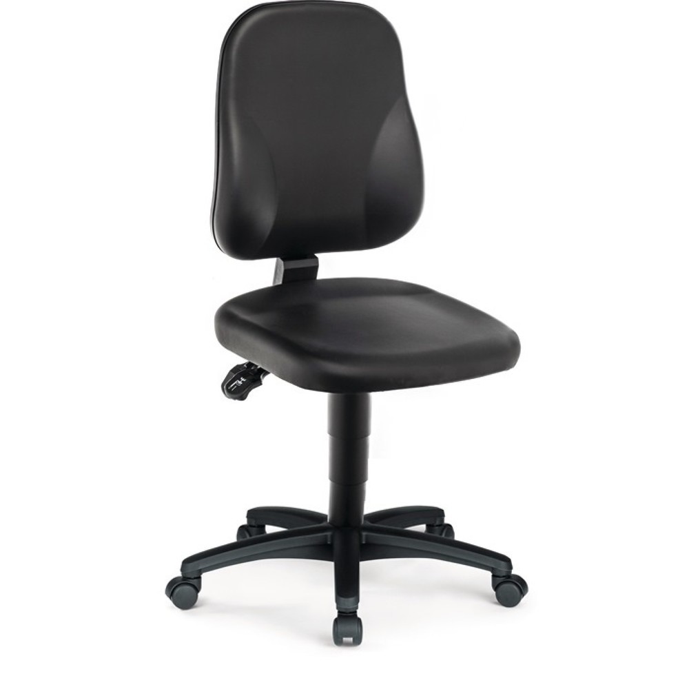 Produktabbildung: bimos Arbeitsdrehstuhl, Kunstlederpolster schwarz, Rollen, 450-620 mm