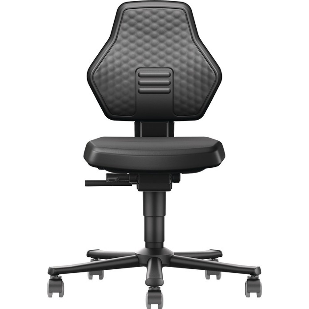 Produktabbildung: bimos  Arbeitsdrehstuhl Air Flow, Kunstlederpolster schwarz, Rollen, 450-600 mm