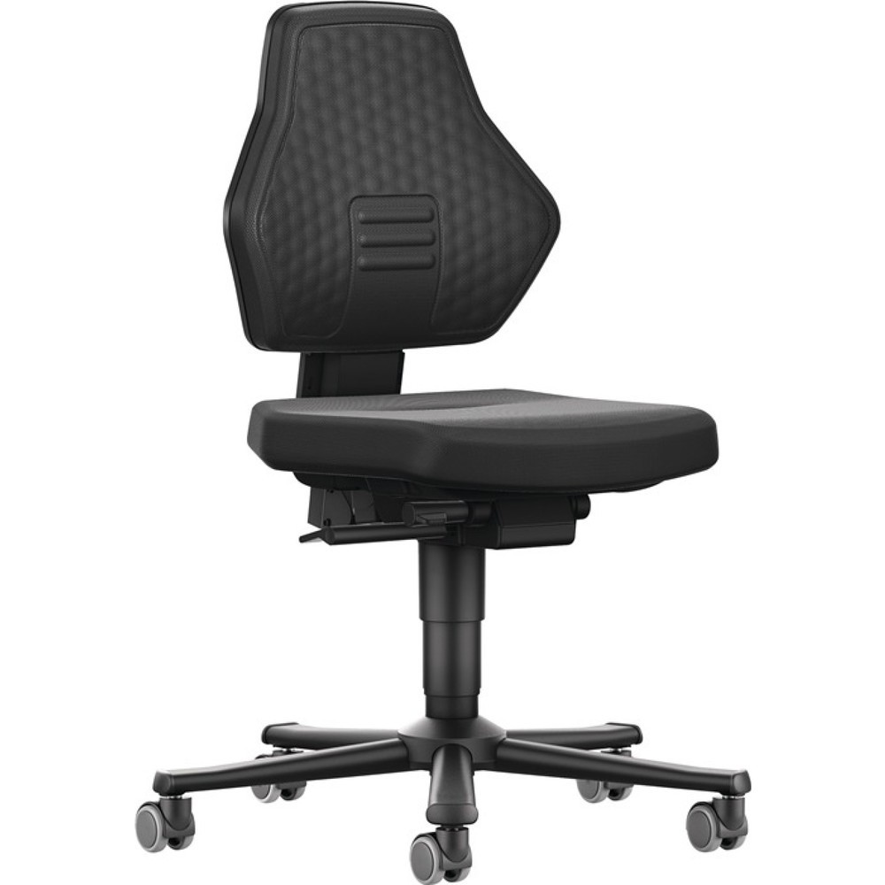 Produktabbildung: bimos  Arbeitsdrehstuhl Air Flow, Supertec-Gewebe schwarz, Rollen, 450-600 mm