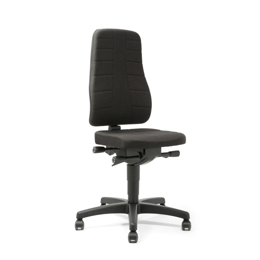 bimos Arbeitsdrehstuhl All-In-One Highline, Stoff, mit Rollen, schwarz Produktabbildung: bimos Arbeitsdrehstuhl All-In-One Highline, Stoff, mit Rollen, schwarz