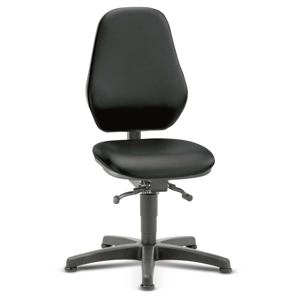 Produktabbildung: bimos Arbeitsdrehstuhl Alpha, Kunstleder, Sitzhöhe 460-640 mm, Bodengleiter, schwarz