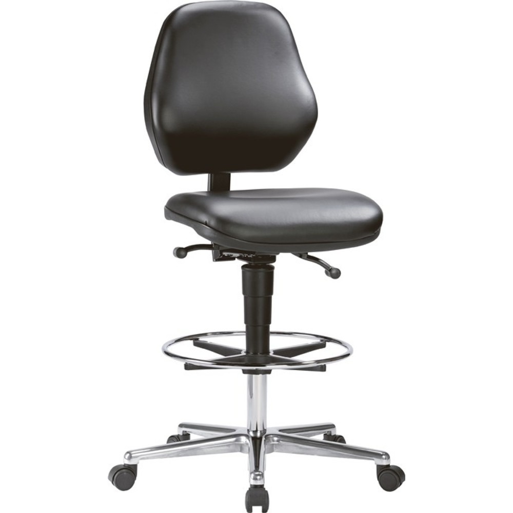 Produktabbildung: bimos Arbeitsdrehstuhl Basic, Kunstlederpolster schwarz, Kontaktrückenlehne, 650-910 mm