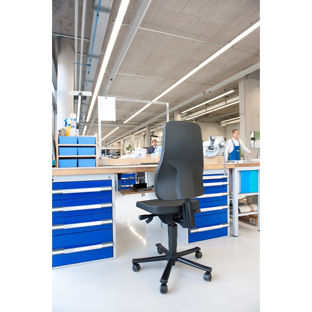 Produktabbildung Nr. 2: bimos Arbeitsdrehstuhl Highline, Integralschaum schwarz, Rollen, 450-600 mm