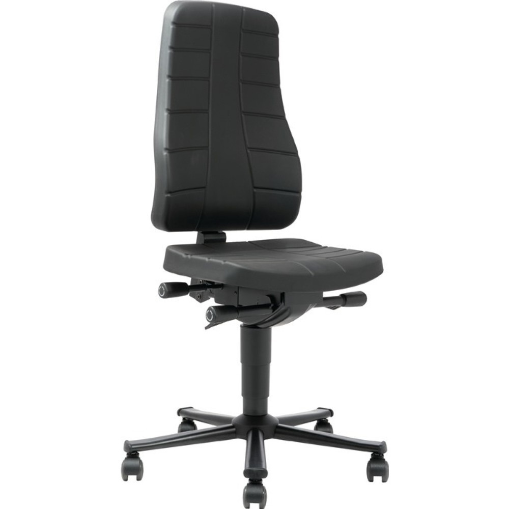 Produktabbildung: bimos Arbeitsdrehstuhl Highline, Integralschaum schwarz, Rollen, 450-600 mm