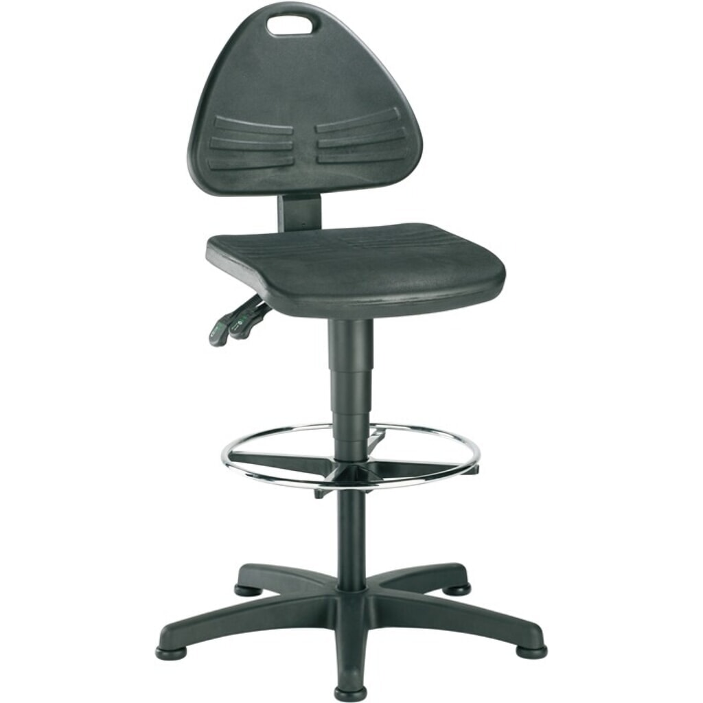 bimos Arbeitsdrehstuhl ISITEC, Integralschaum schwarz, Bodengleiter + Fußring, 580-850 mm Produktabbildung: bimos Arbeitsdrehstuhl ISITEC, Integralschaum schwarz, Bodengleiter + Fußring, 580-850 mm