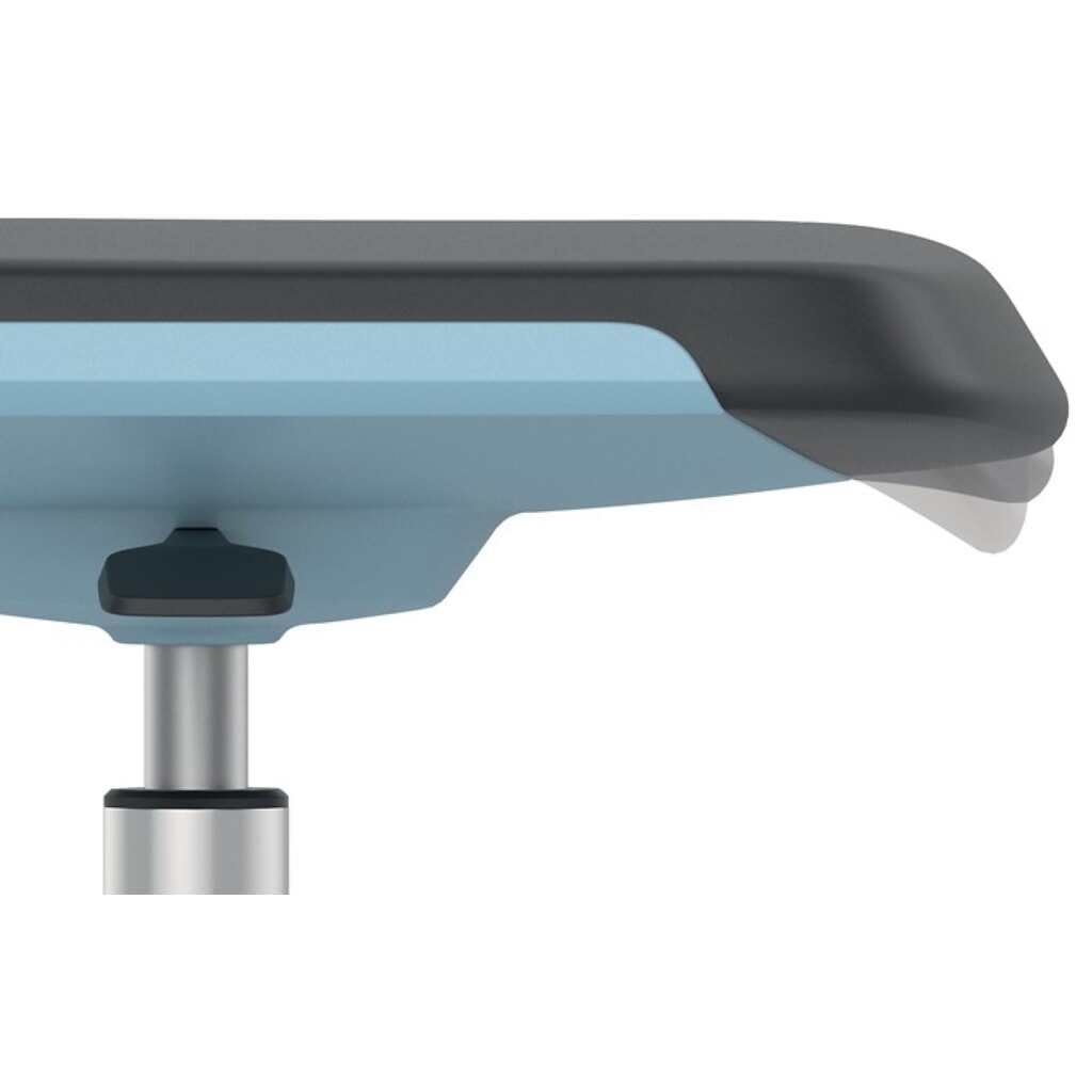 bimos Arbeitsdrehstuhl Labsit, Supertec-Gewebe schwarz, Rollen Sitzschale blau, 450-650 mm Produktabbildung Nr. 4: bimos Arbeitsdrehstuhl Labsit, Supertec-Gewebe schwarz, Rollen Sitzschale blau, 450-650 mm