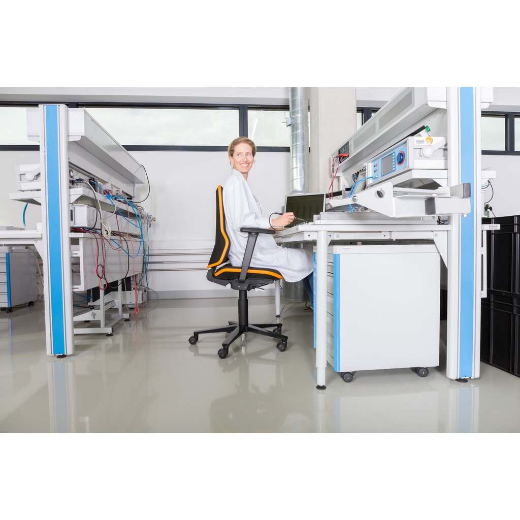 bimos Arbeitsdrehstuhl Neon, ohne Polsterelement orange, Rollen, 450-620 mm Synchrontechnik Produktabbildung Nr. 7: bimos Arbeitsdrehstuhl Neon, ohne Polsterelement orange, Rollen, 450-620 mm Synchrontechnik