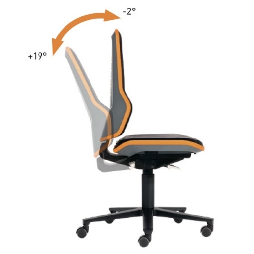 bimos Arbeitsdrehstuhl Neon, ohne Polsterelement orange, Rollen, 450-620 mm Permanentkontakt Produktabbildung Nr. 6: bimos Arbeitsdrehstuhl Neon, ohne Polsterelement orange, Rollen, 450-620 mm Permanentkontakt