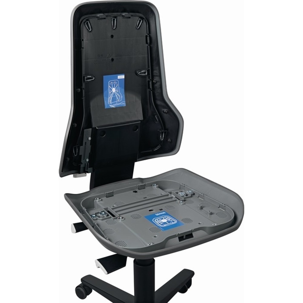 Produktabbildung Nr. 5: bimos Arbeitsdrehstuhl Neon, ohne Polsterelement grau, Rollen, 450-620 mm Permanentkontakt