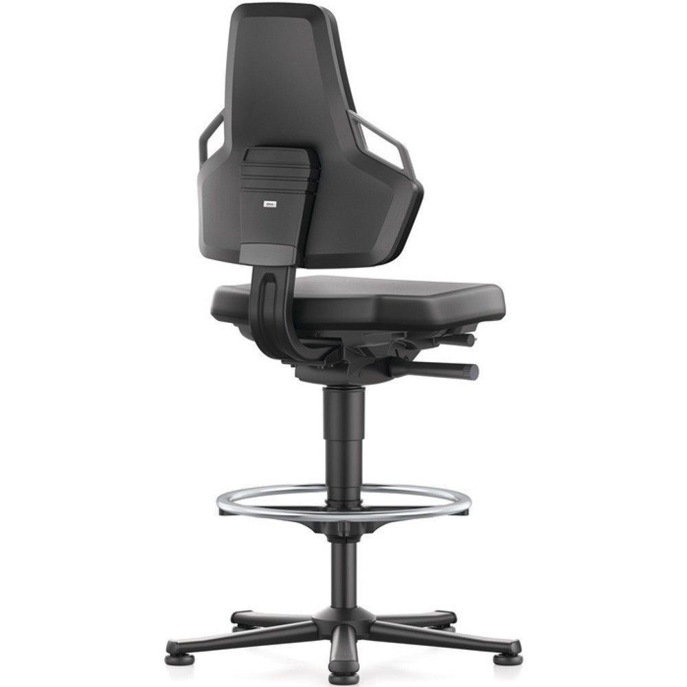 Produktabbildung Nr. 2: bimos Arbeitsdrehstuhl Nexxit, Integralschaum schwarz, Bodengleiter + Fußring, Grifffarbe grau 570-820 mm