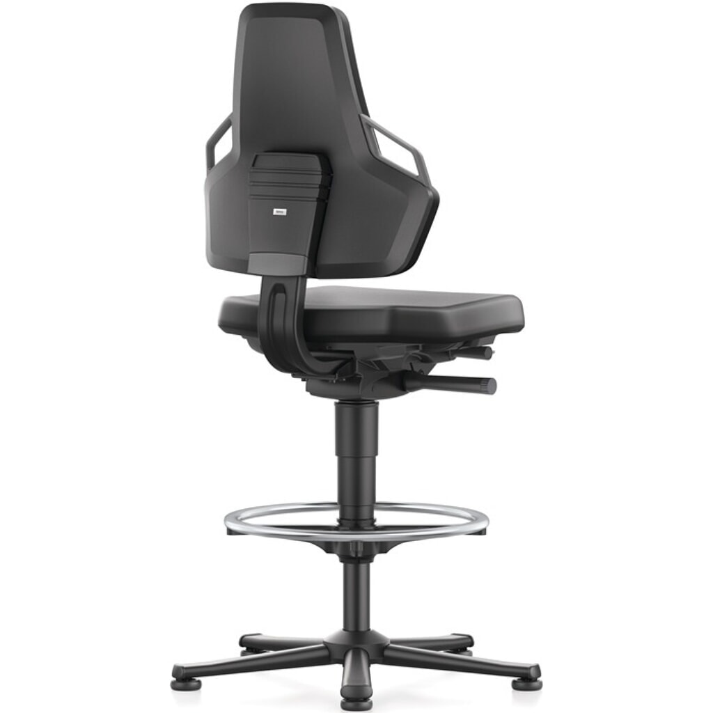 bimos Arbeitsdrehstuhl Nexxit, Integralschaum schwarz, Bodengleiter + Fußring, Grifffarbe grau 570-820 mm Produktabbildung Nr. 2: bimos Arbeitsdrehstuhl Nexxit, Integralschaum schwarz, Bodengleiter + Fußring, Grifffarbe grau 570-820 mm