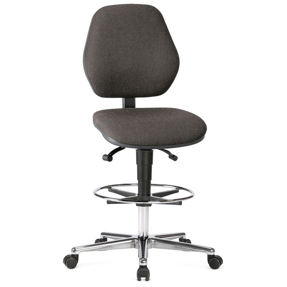 Produktabbildung: bimos Arbeitsdrehstuhl Smart mit Sitz-Stop-Rollen, Sitzhöhe 660-910 mm, Fußring, schwarz