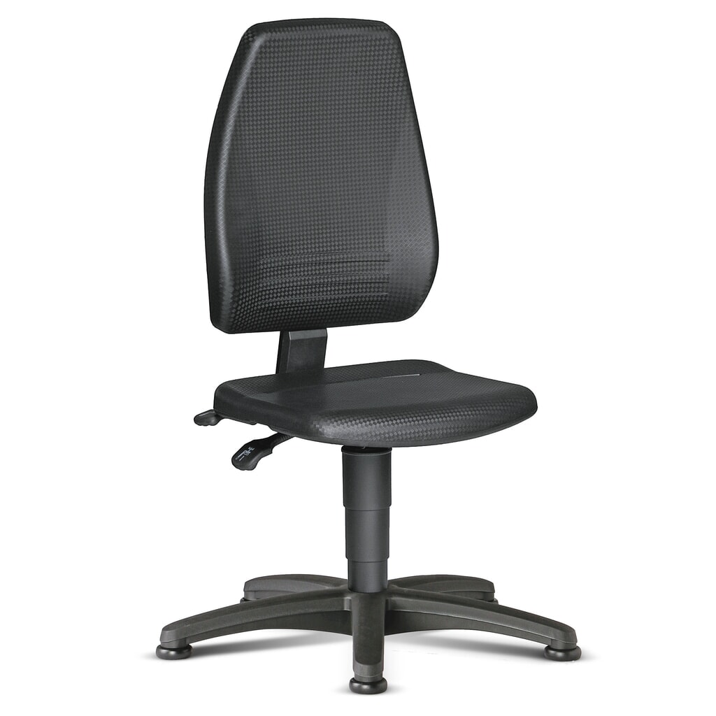 bimos Arbeitsdrehstuhl SoftTouch, hohe, ergonomische Rückenlehne, Sitzhöhe 440-620 mm, Bodengleiter, schwarz Produktabbildung: bimos Arbeitsdrehstuhl SoftTouch, hohe, ergonomische Rückenlehne, Sitzhöhe 440-620 mm, Bodengleiter, schwarz
