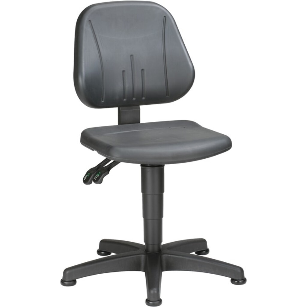 bimos Arbeitsdrehstuhl Unitec, Integralschaum schwarz, Bodengleiter, 440-620 mm Produktabbildung: bimos Arbeitsdrehstuhl Unitec, Integralschaum schwarz, Bodengleiter, 440-620 mm