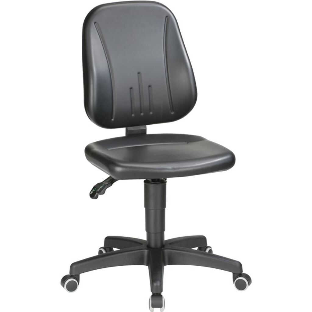 bimos Arbeitsdrehstuhl Unitec, Kunstlederpolster schwarz, Rollen, 440-620 mm Produktabbildung: bimos Arbeitsdrehstuhl Unitec, Kunstlederpolster schwarz, Rollen, 440-620 mm