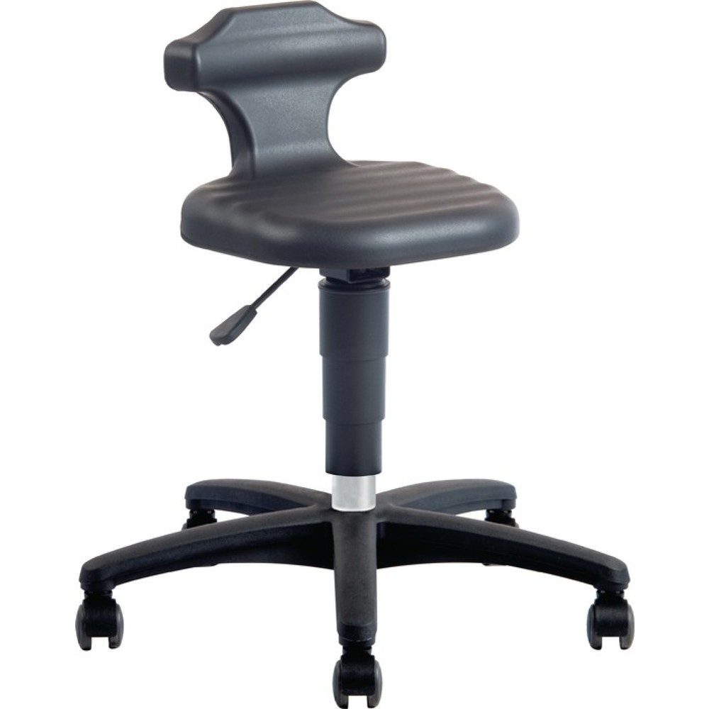 Produktabbildung: bimos Drehhocker Flex, Sitzhöhenverstellung 450-650 mm, Rollen Integralschaum schwarz, mit Rückenstütze