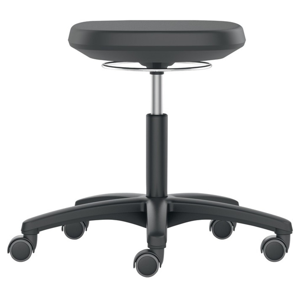 Produktabbildung: bimos  Drehhocker Labsit, Integralschaum, Rollen, Sitzhöhenverstellung 450-650 mm