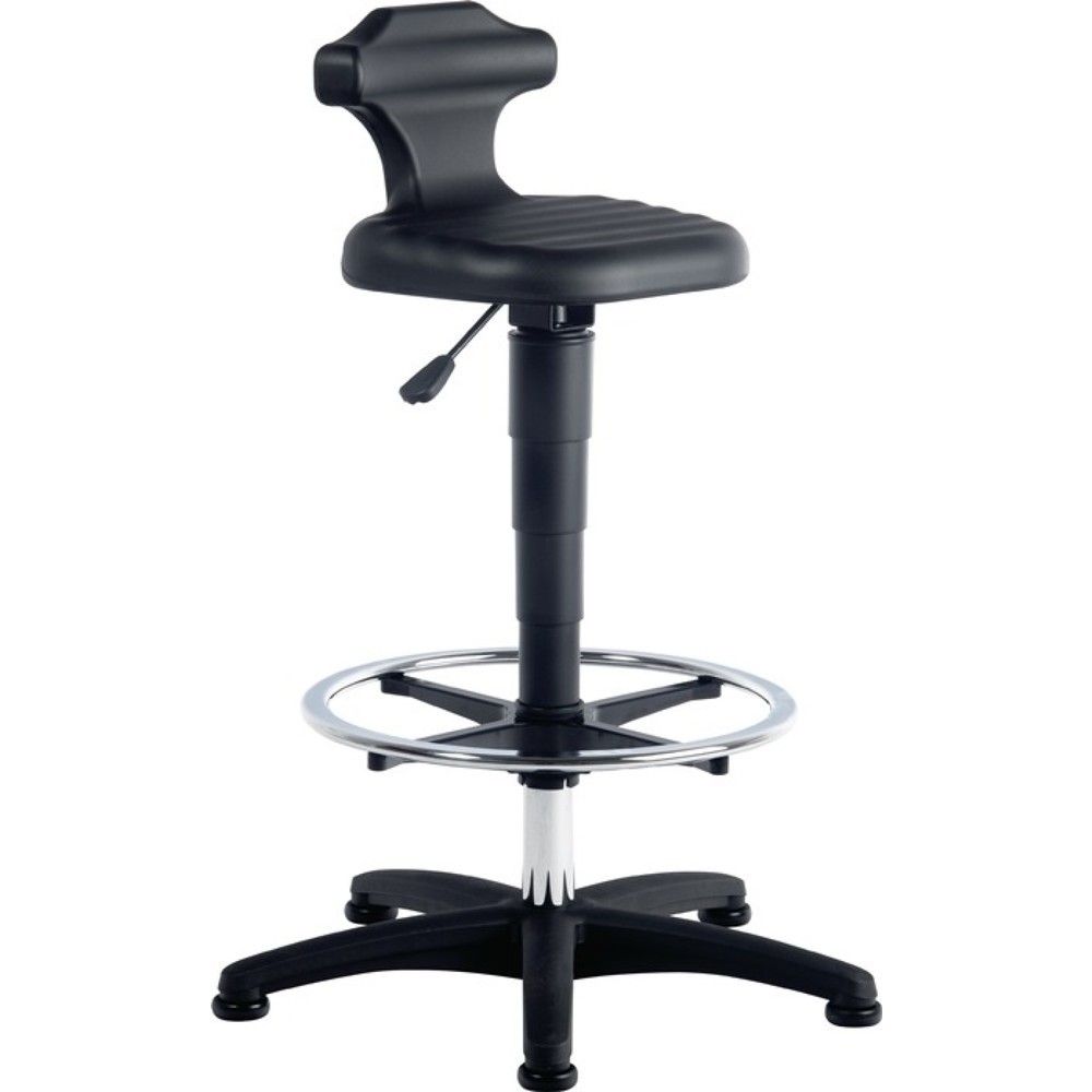 Produktabbildung: bimos Sitz-/Stehstuhl Flex, Sitzhöhenverstellung 510-780 mm, Integralschaum, mit Fußring