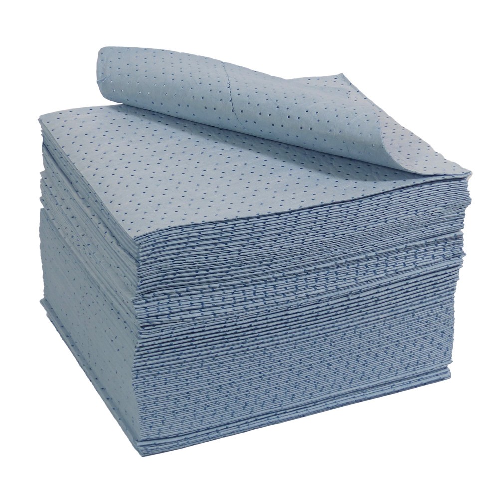Produktabbildung: Bindevlies SMS Heavyweight, 100 Tücher, 3-lagig, LxB 400 x 500 mm, Öl, blau