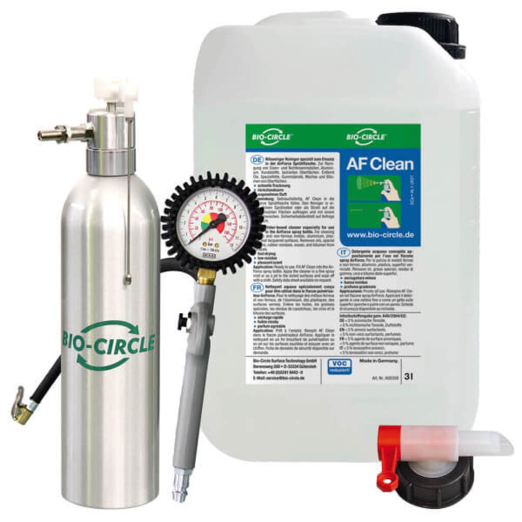 BIO-CIRCLE AIR FORCE Starterset, Air Force + 3 l AF Clean + Reifenfüller mit Adapter + Ablass-Hahn Produktabbildung: BIO-CIRCLE AIR FORCE Starterset, Air Force + 3 l AF Clean + Reifenfüller mit Adapter + Ablass-Hahn