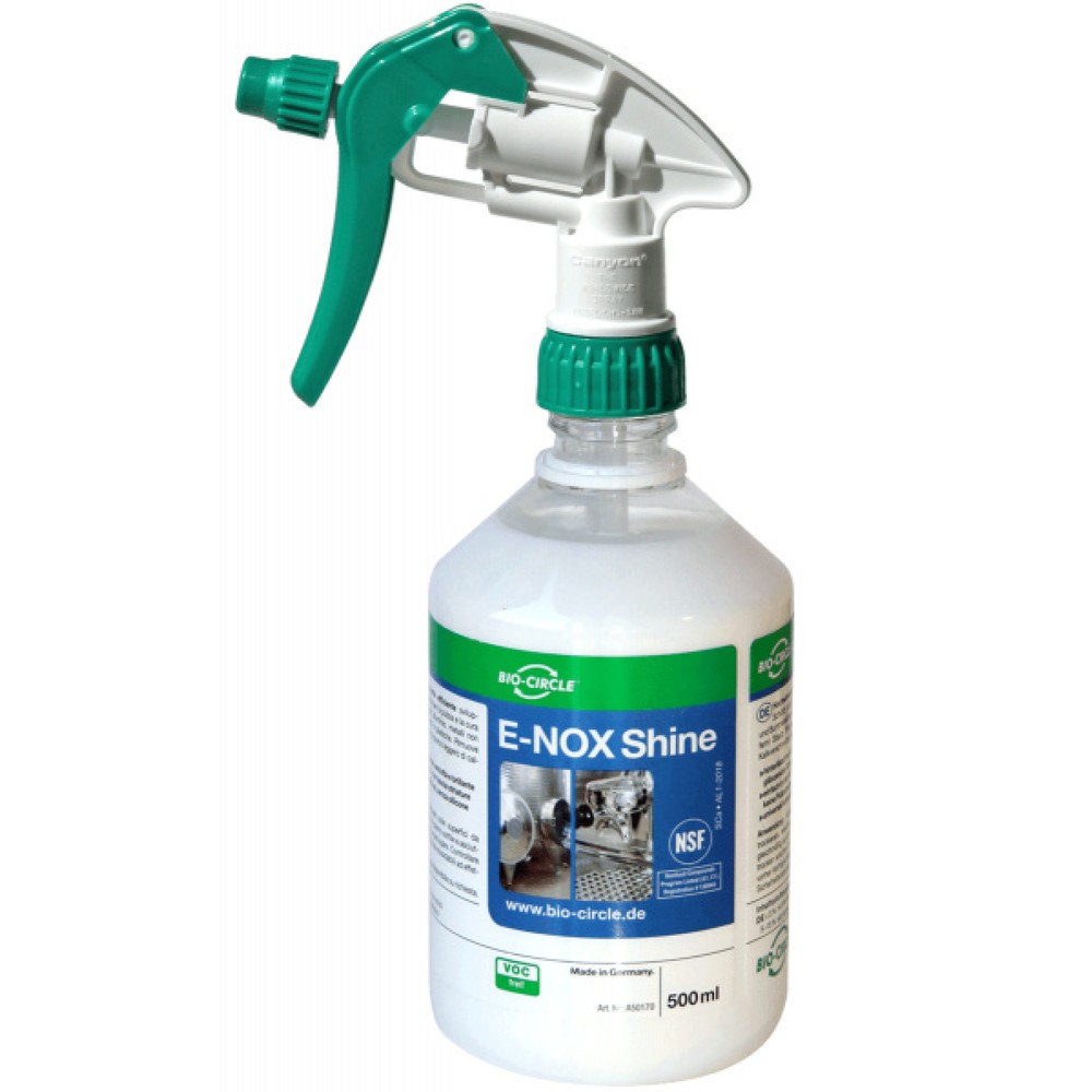 Produktabbildung: BIO-CIRCLE Edelstahlreinigung und Pflege E-NOX Shine, 20x 500-ml-Handsprayflasche